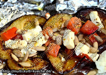 Auberginen - Feta Grill päckchen