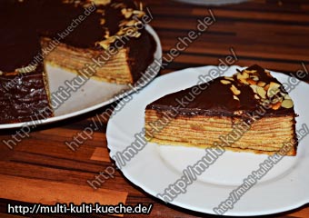 Baumkuchen mit Marzipan und Orange