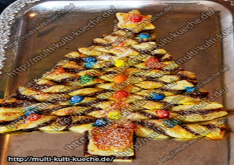 Blätterteig Nuss Nougat Weihnachtsbaum