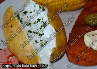 Folienkartoffeln mit Lauchzwiebel Quarkcreme