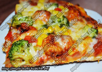 Geflügel Brokkoli Pizza