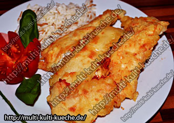 Hähnchenstreifen im Teig