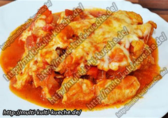Hähnchen mit Käse überbacken