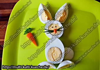 Hase aus gekochten Eiern