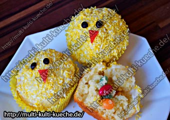 Küken Muffins mit Überraschung Füllung