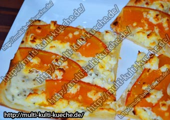 Kürbis auf Blätterteig - Hokkaidokürbis