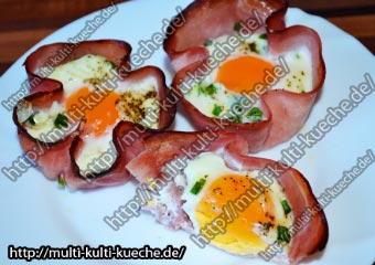 Schinken Ei Nest aus dem Ofen Schinkennest