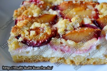 Pflaumen Quark Kuchen - Blechkuchen