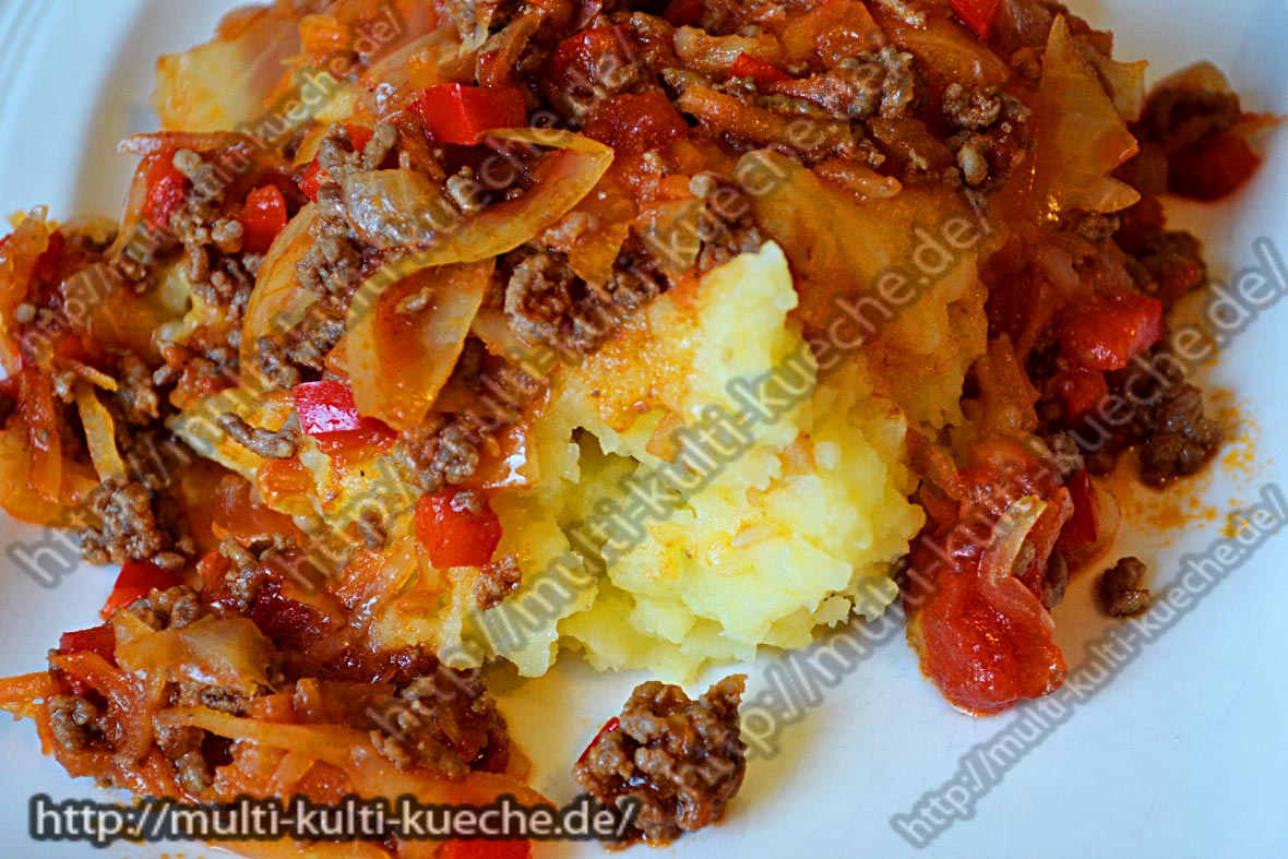 Kartoffelpüree mit Sauerkraut