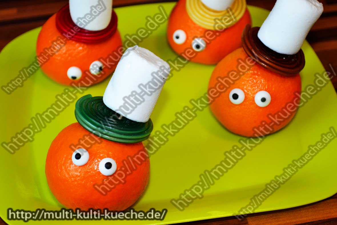 Clementinen Männchen für Kinder